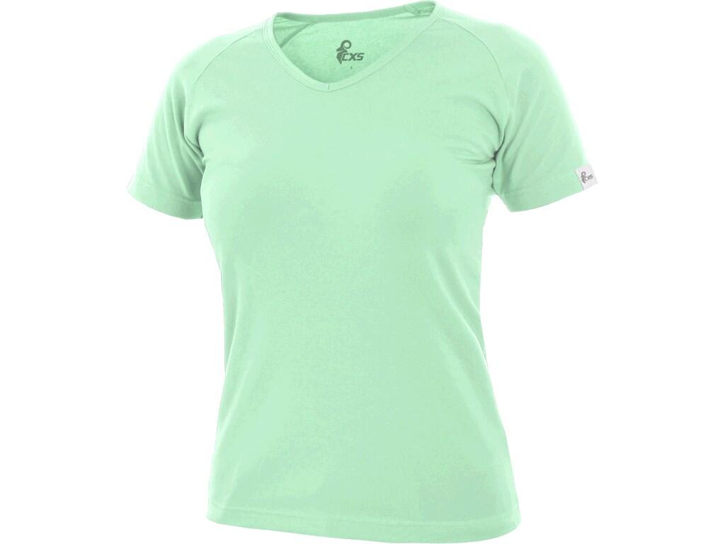 T-shirt CXS ELLA: Ladies’ T-shirt, V-neck, suitable for work and leisure. Short raglan cut sleeve. Cut accentuates the feminine figure. Elastane ensures elasticity and long-term k…