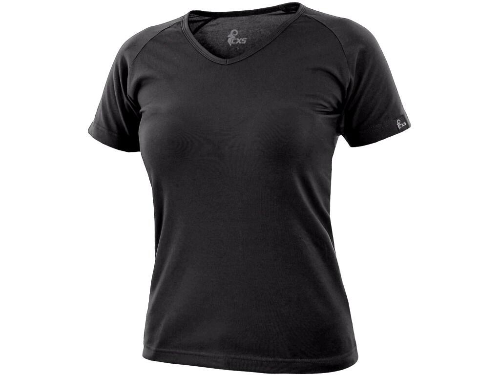 T-shirt CXS ELLA: Ladies’ T-shirt, V-neck, suitable for work and leisure. Short raglan cut sleeve. Cut accentuates the feminine figure. Elastane ensures elasticity and long-term k…