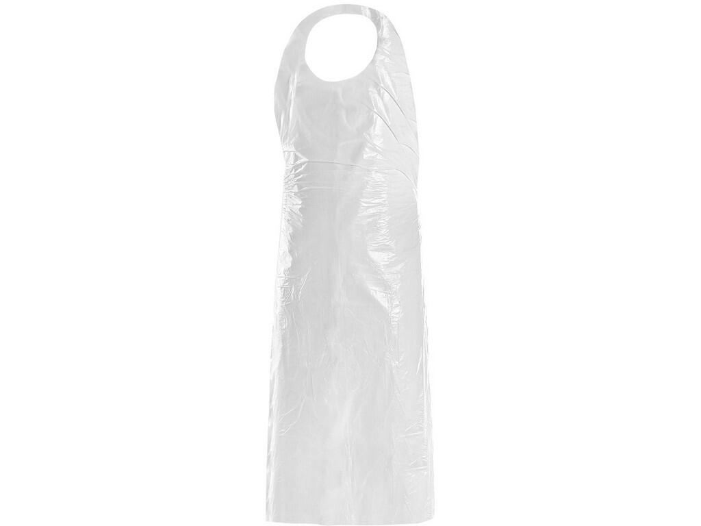 Appron CXS ERIKA disposable: > Disposable apron protects clothing from soiling from chest to knees, back fastening, 100 pcs per pack. Recommended use: food industry, cosmetics, po…