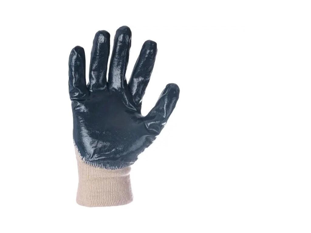 Gloves CXS JOKI: Gloves dipped in blue nitrile with knitted cuff. Recommended application: construction, agriculture, gas station, work in humid environment.