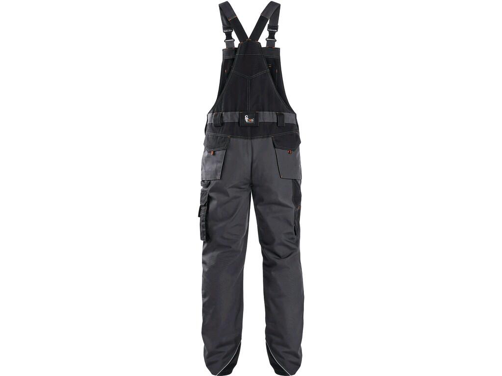Bibpants CXS SIRIUS TRISTAN: Men’s working bib pants, bib flap pocket, waist with belt loops, rubber with button for size adjustment at the back, front pockets, multifunctional po…