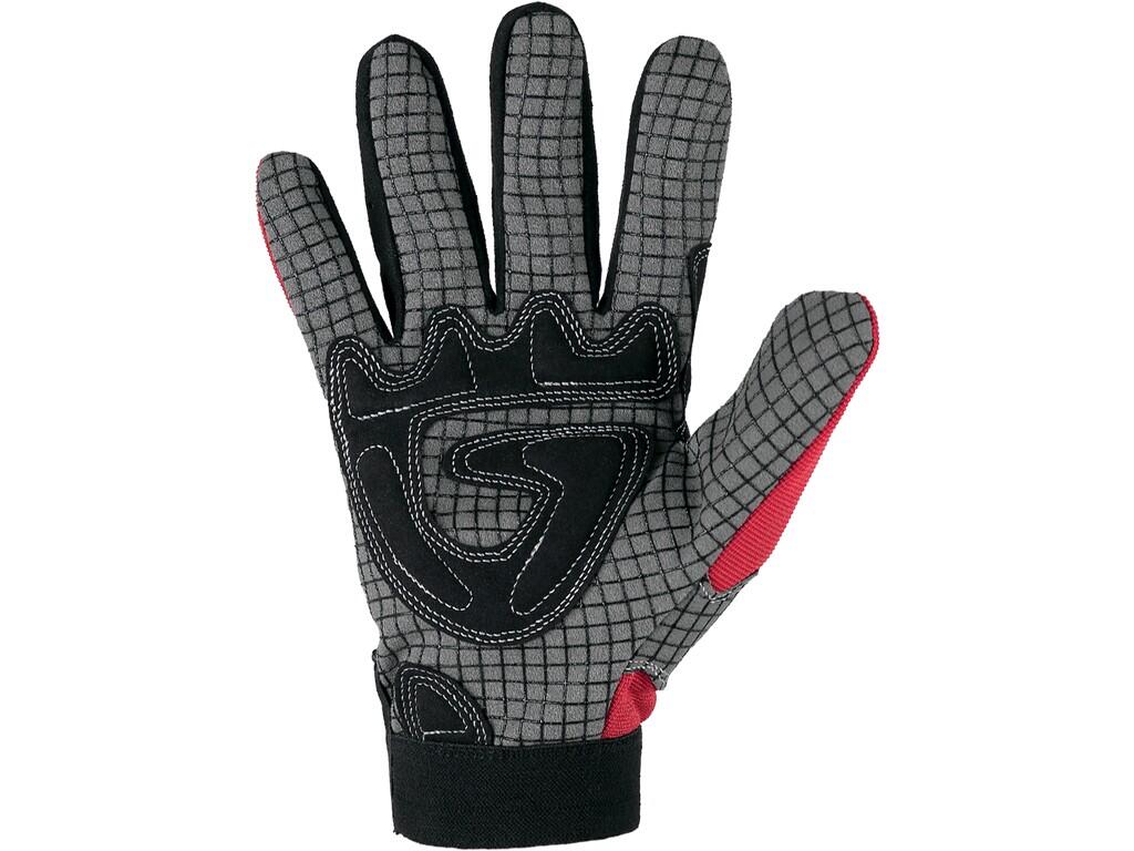 Gloves CXS SHARK: Combined gloves with silicone printing in palm and fingers for better grip and manipulation. Stretch elastane and neoprene on back, viscose (synthetic leather) i…
