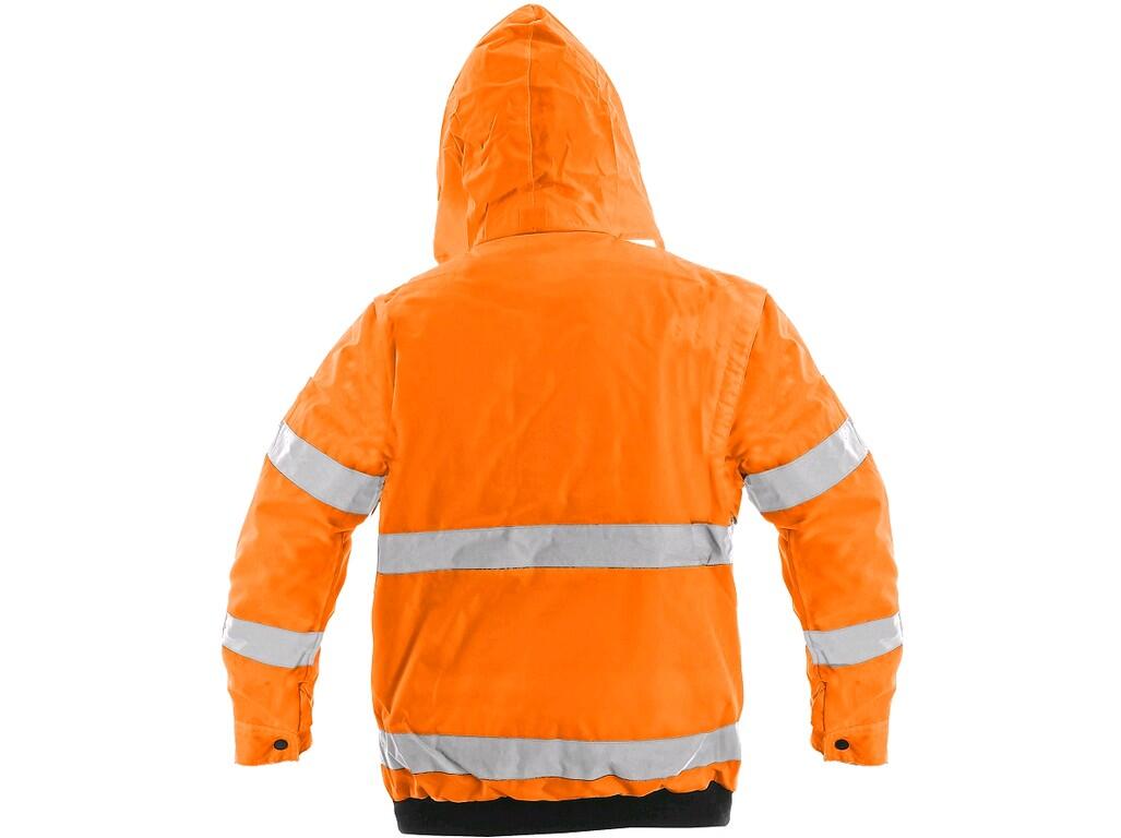Jacket LEEDS: High visible padded jacket to the waist, 2in1, water-resistant and windproof, reflective tapes, taped seams, zipper fastening covered by trimming, removable sleeves…