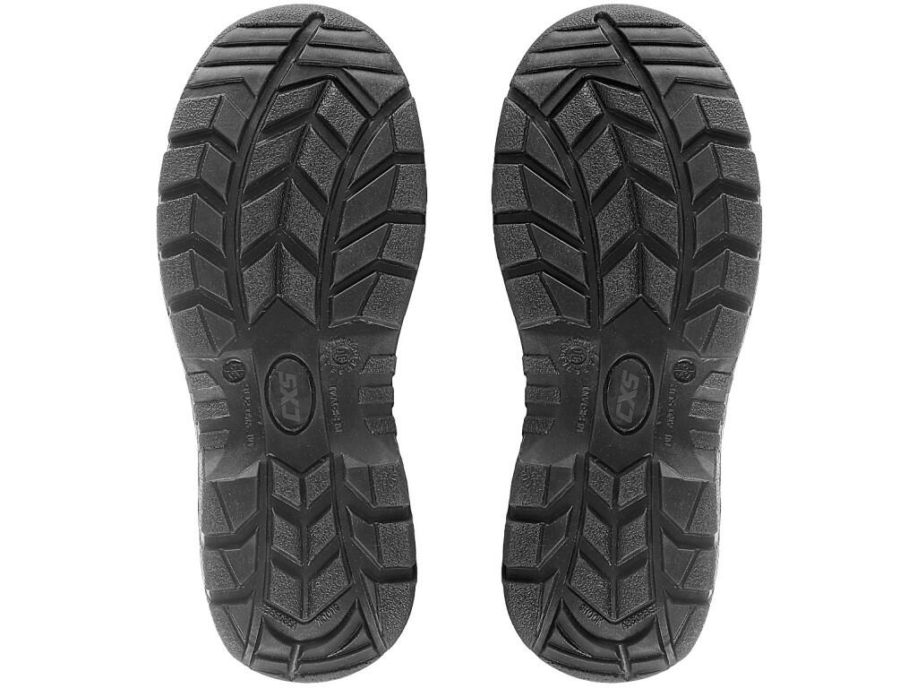 Shank footwear CXS STONE TOPAZ S3: Shank footwear, winter, leather with steel toe cap and steel insole, reflective accessories. Material: 1,6 - 1,8 mm cow hydrophobic split emboss…