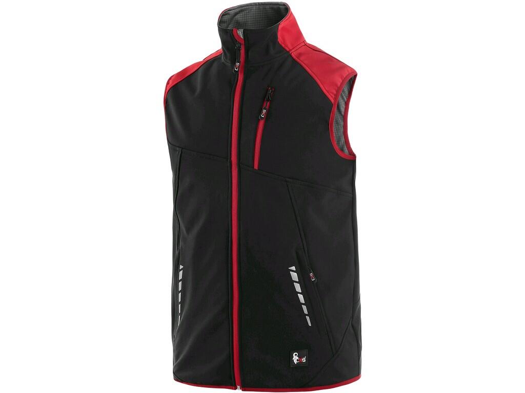 Vest CXS HEBRON: Men ́s softshell vest with zipper fastening, chest zipper pocket, 2 side zipper pockets, bottom to the elastic band, TPU membrane, water resistant material up to…