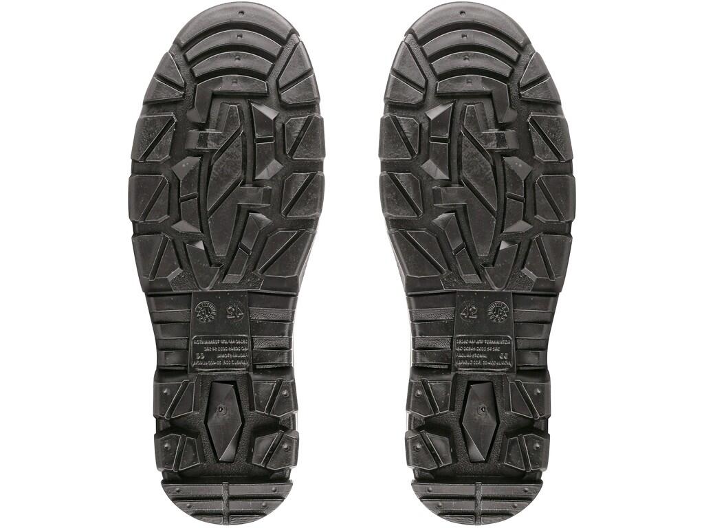 Boots CXS NEPTUN S4: Safety boot with composite toe cap, reflective accessories. Energy absorption of heel region. Antislip, antistatic, oil resistant outsole.