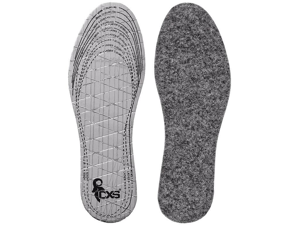 Footwear insert insulated with aluminium foil: Insulated footwear inserts with aluminium foil. Made of 50% fleece felt and aluminium foil, inner layer is made of PE. The insole ca…