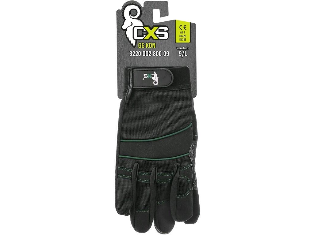 Gloves CXS GE-KON: Combined gloves, comfortable to wear, resist shrinking, stretching and hardening. Foam padding and in palm to help reduce shock, antislip grip. Packed with blis…