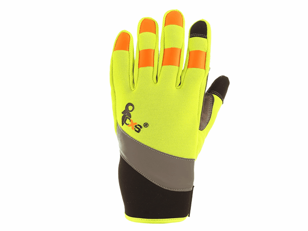 Gloves CXS BENSON: Combined gloves with reflective tape and silicone applications on fingers for better grip and manipulation. Palm is made of synthetic leather (microfibre). Glov…
