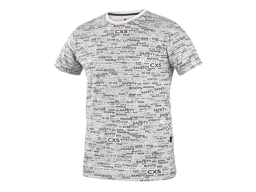 T-shirt CXS DARREN: T-shirt with short sleeve, round neck. Red stitching on sleeve and bottom hem. Stabilizing neck tape in grey/ red color. Flatbed printing on fabric with final…