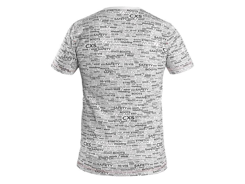 T-shirt CXS DARREN: T-shirt with short sleeve, round neck. Red stitching on sleeve and bottom hem. Stabilizing neck tape in grey/ red color. Flatbed printing on fabric with final…