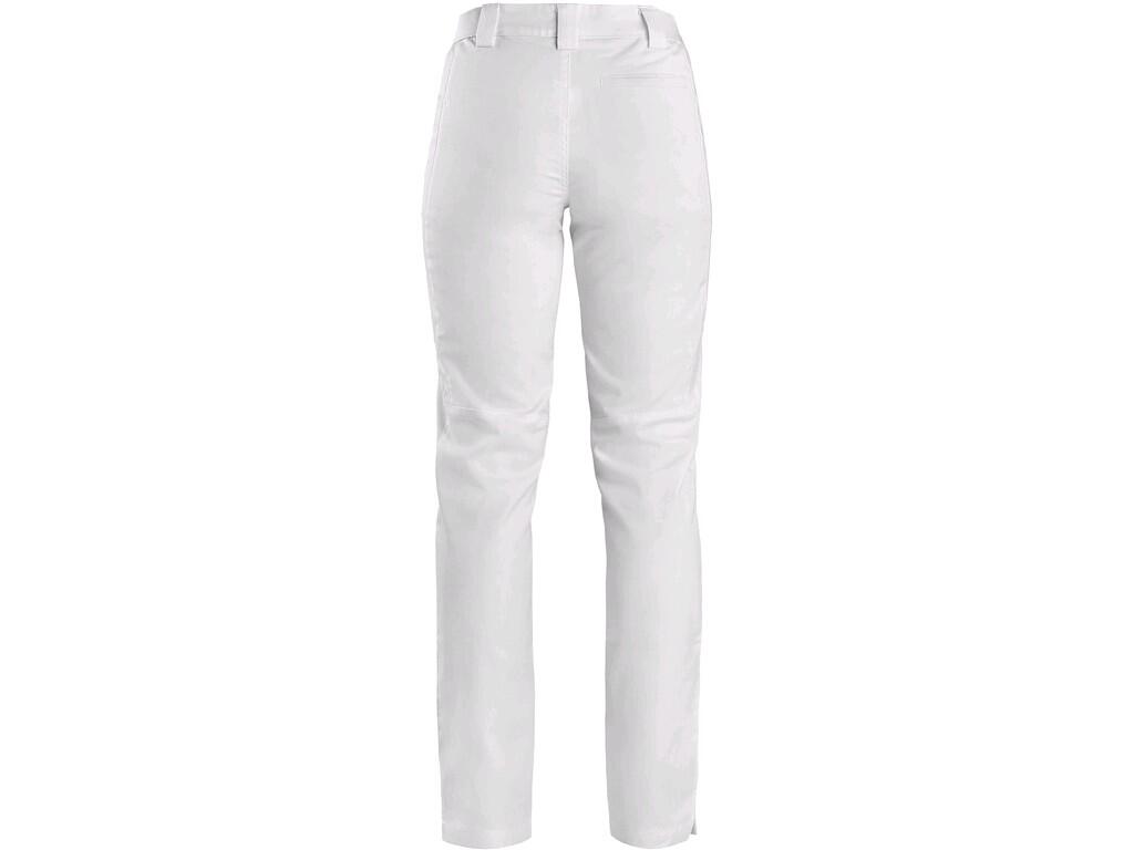 Ladies’ trousers CXS ERIN white: Ladies’ trousers, partially elastic waist with belt loops, 2 front sewn pockets, back slat pocket, bottom side slit. Recommended application: priv…