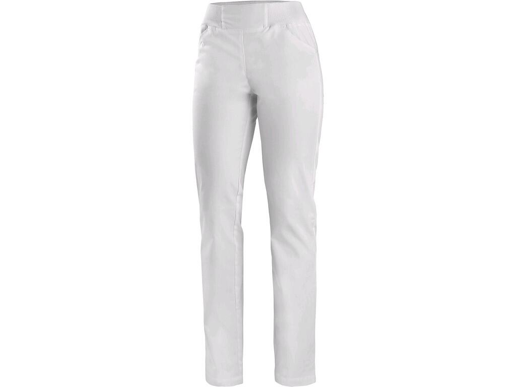 Ladies’ trousers CXS IRIS white: Ladies’ comfortable trousers with elastic rib waist, 2 front spacious wedge pockets, 2 back sewn pockets. Recommended application: private surgeri…