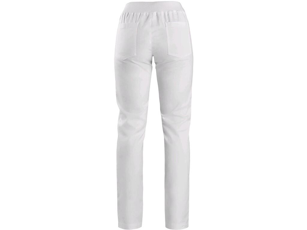 Ladies’ trousers CXS IRIS white: Ladies’ comfortable trousers with elastic rib waist, 2 front spacious wedge pockets, 2 back sewn pockets. Recommended application: private surgeri…