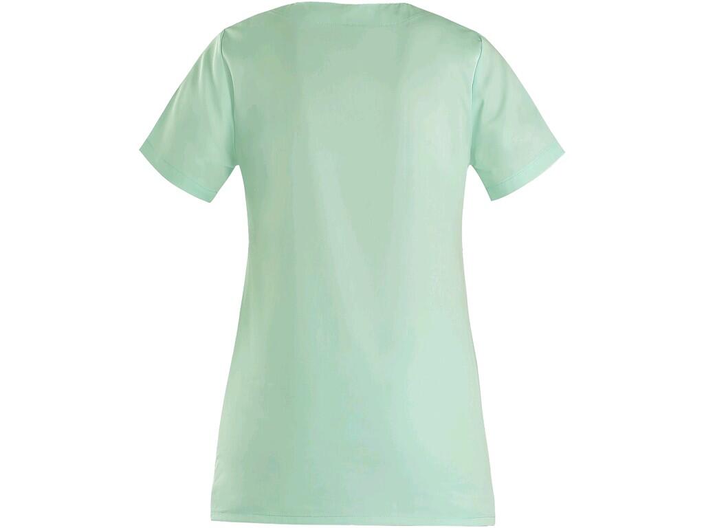 Ladies’ smock CXS TARA green: Ladies’ comfortable smock with contrasting white trims. Chest pocket with smaller one for a pencil, 2 bottom pockets. Recommended application: privat…