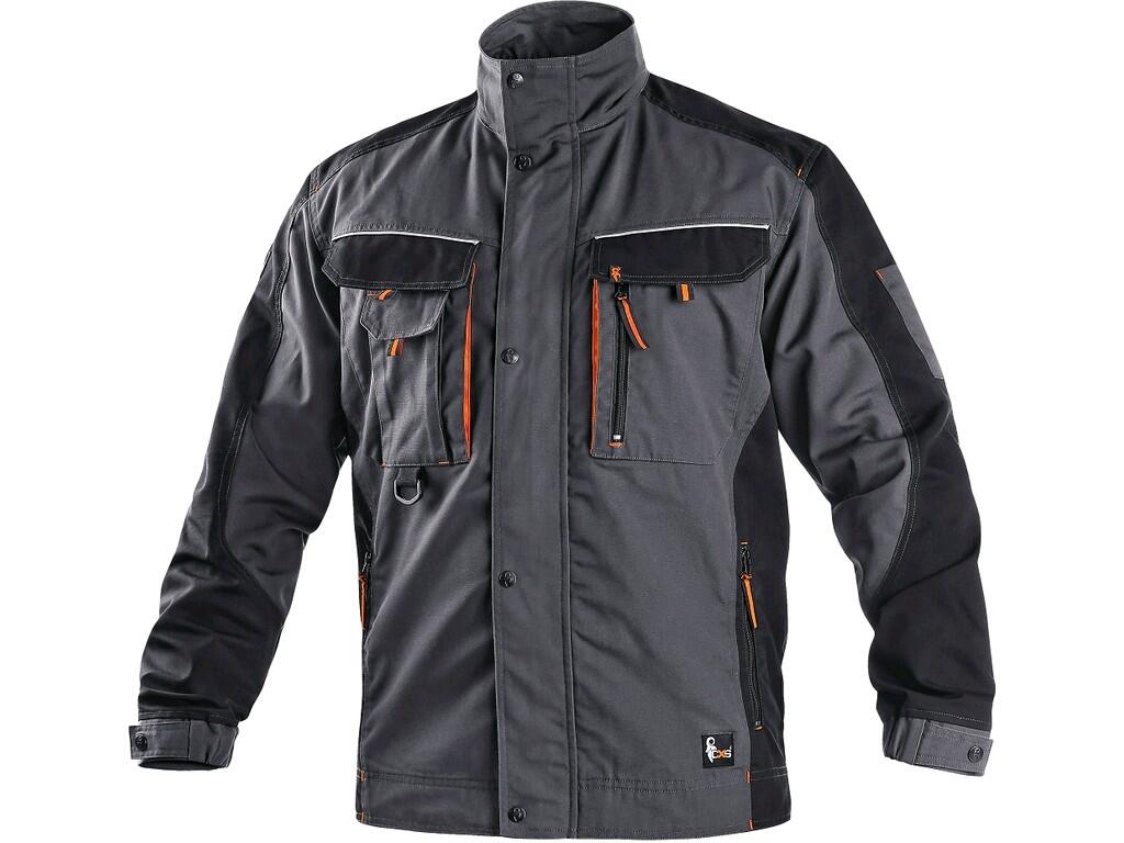 Jacket CXS SIRIUS LUCIUS: Men’s working jacket, shoulders reinforced by 600D polyester, sleeves with adjustable cuff, covered zipper fastening with snaps, multifunctional chest po…