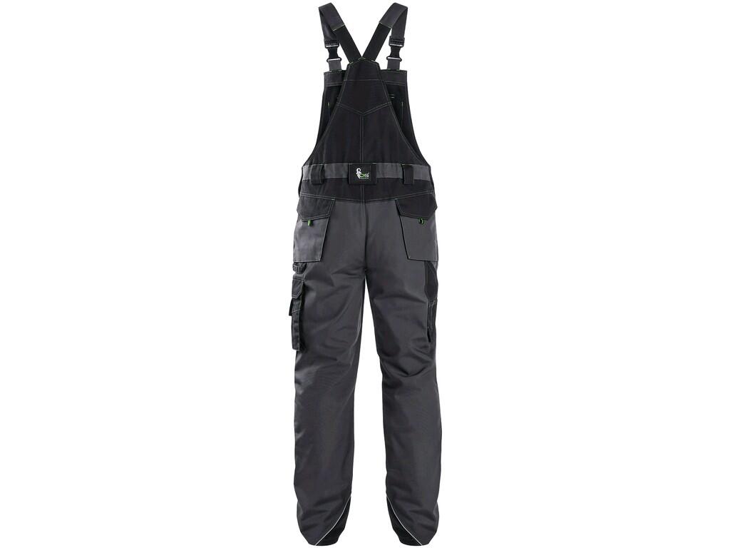 Bibpants CXS SIRIUS TRISTAN: Men’s working bib pants, bib flap pocket, waist with belt loops, rubber with button for size adjustment at the back, front pockets, multifunctional po…