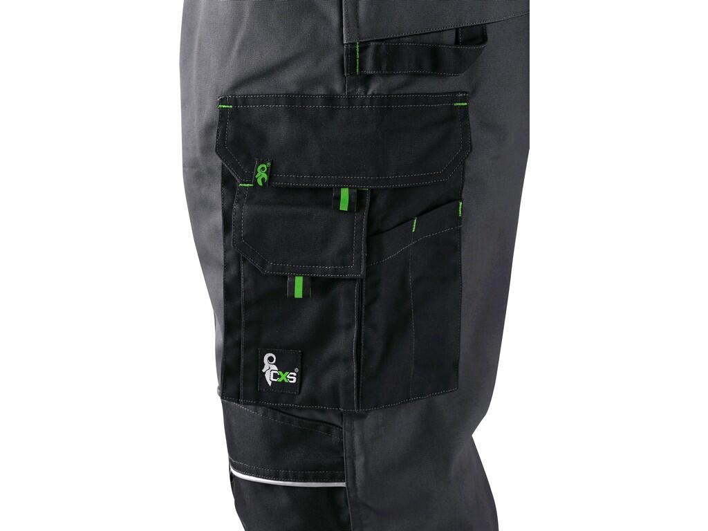 Bibpants CXS SIRIUS TRISTAN: Men’s working bib pants, bib flap pocket, waist with belt loops, rubber with button for size adjustment at the back, front pockets, multifunctional po…