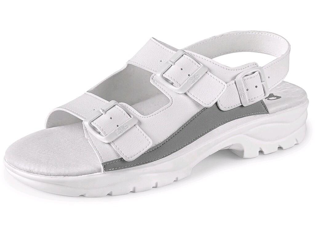 Sandal CXS PAOLA: Working sandal with two adjustable front and heel bands with buckles, outsole with gusset. Material: upper made of 2mm microfibre, soft comfortable insole made o…