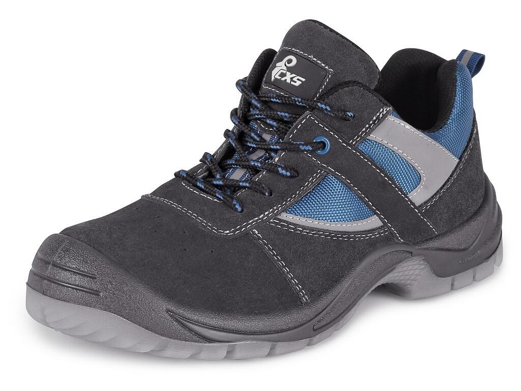 Low footwear CXS DOG DOBRMAN O1: Low working footwear, perforated, without steel toe cap. Material: upper made of 1,4 - 1,6 mm suede leather combined with breathable Cambridge tex…