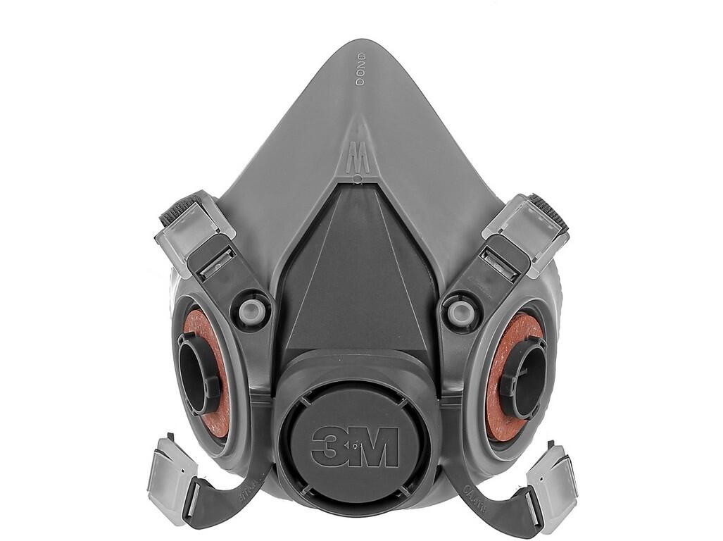 Half mask 3M 6200: Lightweight, well-balanced, comfortable, low maintenance, antialergic cheek piece of material, adaptable head straps, bayonet mounting system for 2 filters for…