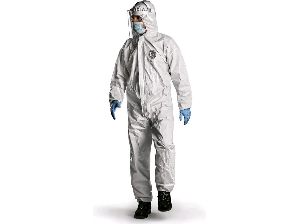Coveral CXSchem 100: Disposable protective hooded coverall. Ergonomic protective design. Elastic wrists, ankles and waist. Elasticated waist. Zipper covered with flap. Recommended…