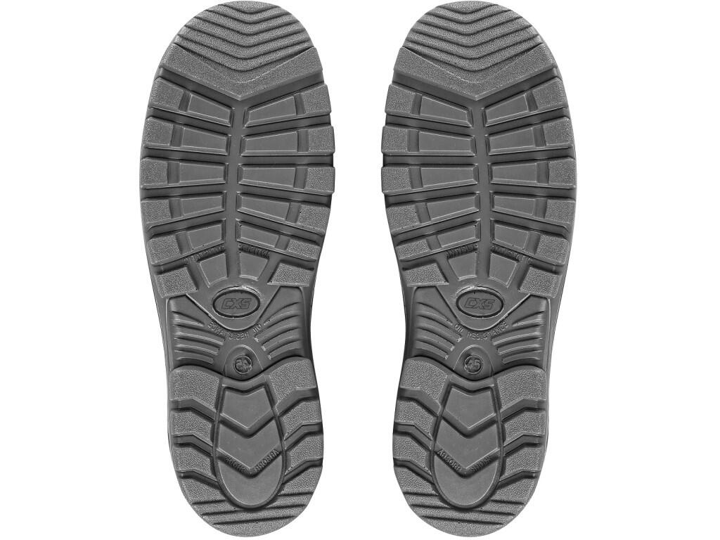 Low footwear CXS PROFIT PRIZE O1: Low working footwear, leather, reflective accessories. Material: upper made of 1,4 - 1,6 mm suede leather combined with 1,6 - 1,8 mm smooth split…