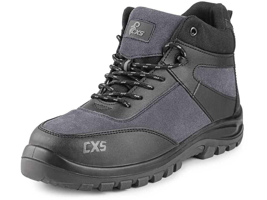 Ankle footwear CXS PROFIT WIN O1: Ankle working footwear, leather, reflective accessories. Material: upper made of 1,4 - 1,6 mm suede leather combined with 1,6 - 1,8 mm smooth spl…