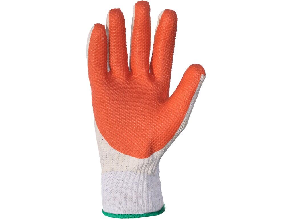 Gloves CXS BLANCHE: Seamless gloves made of thick mixed yarn, latex impregnation, another latex layer in palm and fingers. Recommended application: logistics, wareshouse, construc…