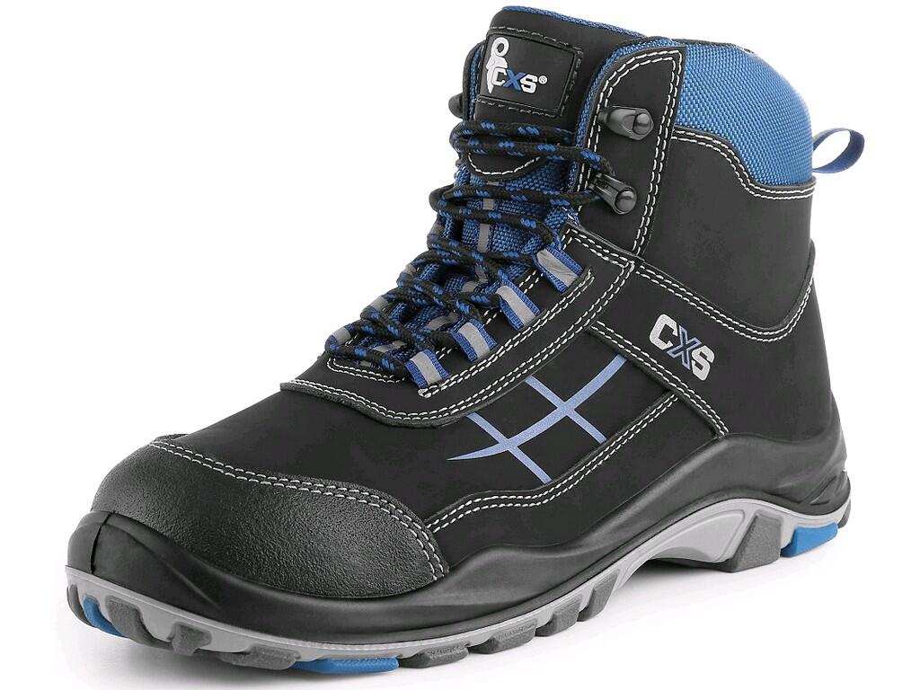 Ankle footwear CXS DOG BOXER O2: High cut working footwear, leather, reflective accessories. Material: hydrophobic upper made of 1,6 - 1,8 mm quality nubuck split leather, breatha…