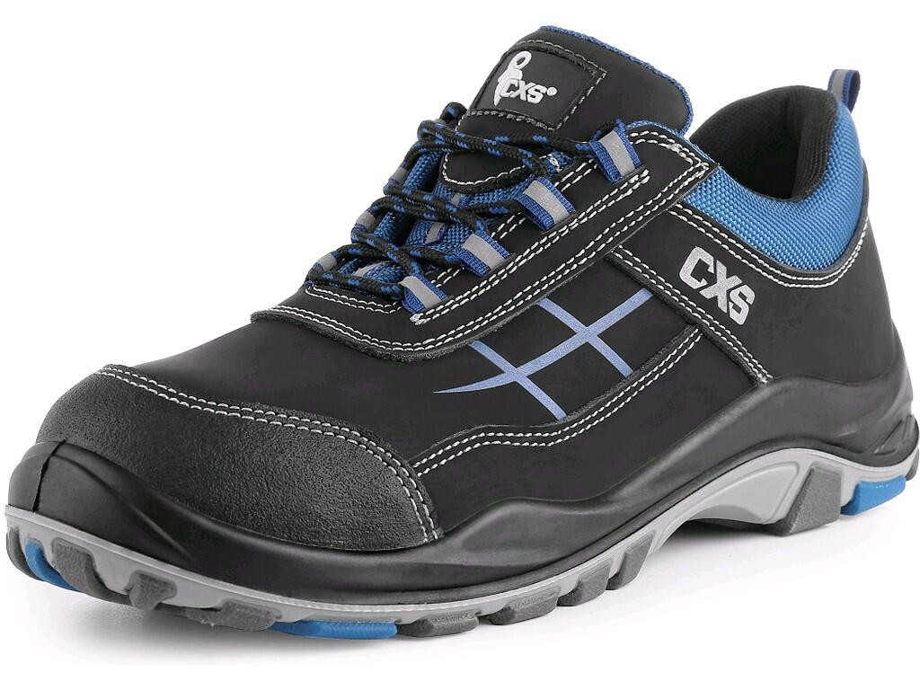 Low footwear CXS DOG SETTER S3: Low cut safety shoe, leather, with steel toe cap and insole, reflective accessories. Material: hydrophobic upper made of 1,6 - 1,8 mm quality nubuc…