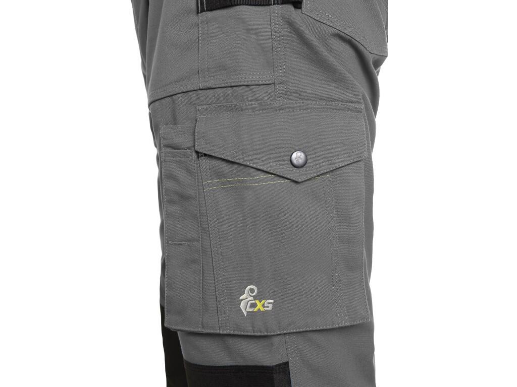 Trousers with bib CXS STRETCH: Men’s working trousers with bib - shortened version for height 170-176 cm. Stretch fabric allowing free movement, bib flap pocket, waist with belt l…