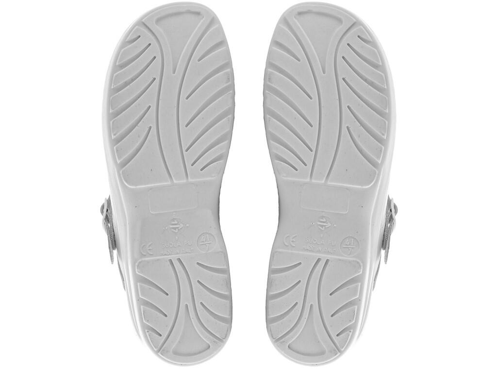 Sandals MISA: Sandal, ladies ́, leather with full cap, perforated with movable heel band. Material: natural grain leather upper, antistatic, antislippery PU outsole.