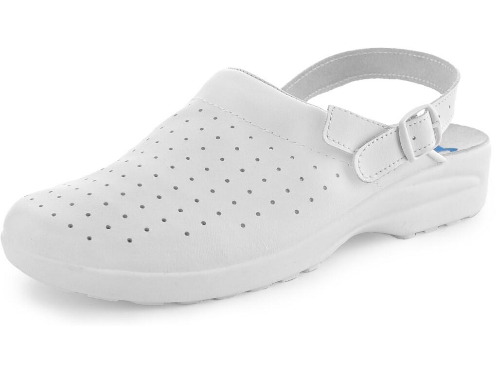 Sandals MISA: Sandal, ladies ́, leather with full cap, perforated with movable heel band. Material: natural grain leather upper, antistatic, antislippery PU outsole.