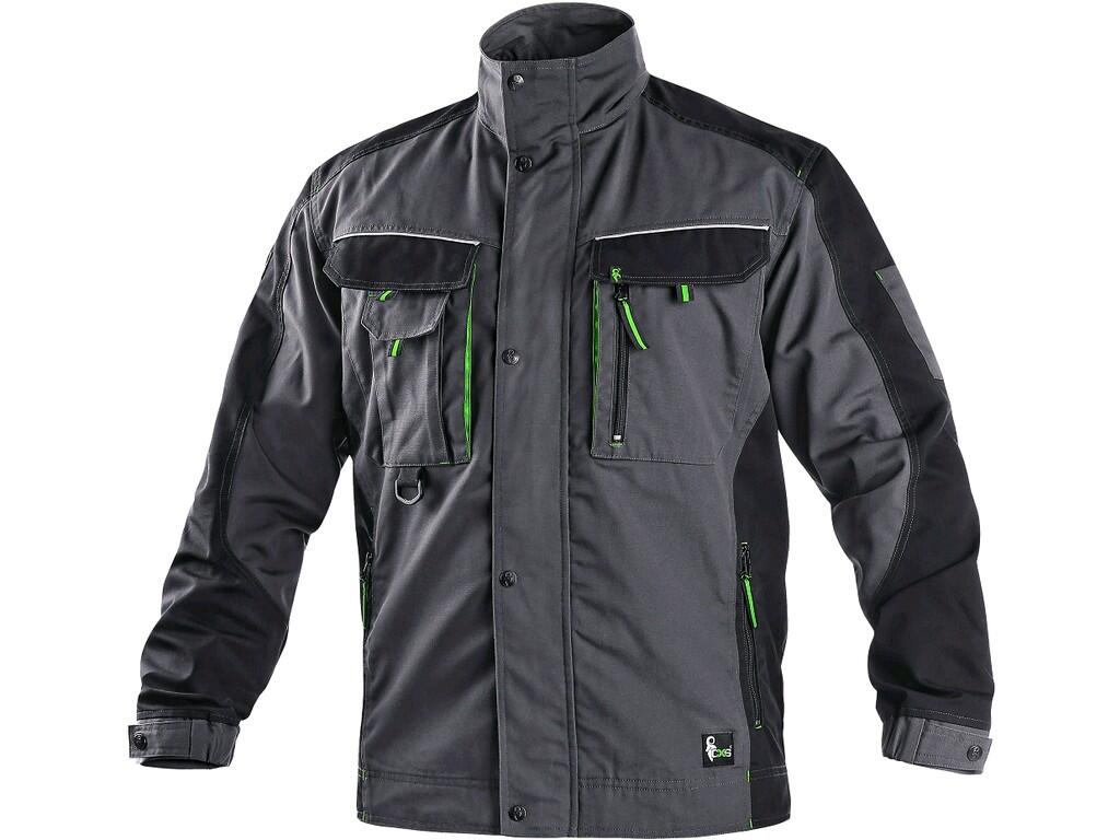 Jacket CXS SIRIUS LUCIUS: Men’s working jacket, shoulders reinforced by 600D polyester, sleeves with adjustable cuff, covered zipper fastening with snaps, multifunctional chest po…