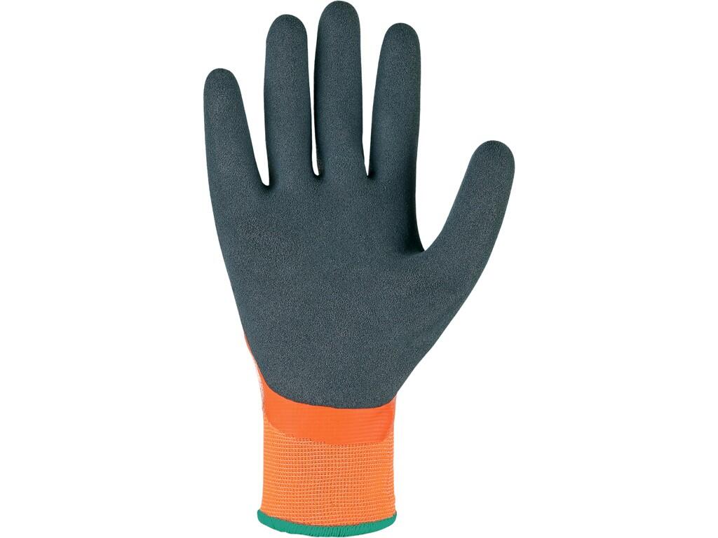 Gloves CXS YUNGAY: Winter seamless gloves made of polyester/elastane knit, double latex coating with sandy finish in palm for better grip, brushed acrylic lining, elastic cuff, pr…