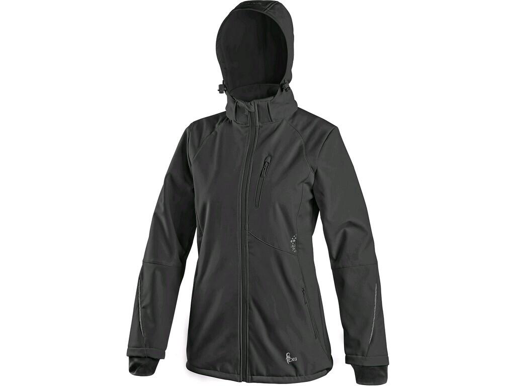 Jacket CXS NEVADA: Ladies’ softshell jacket with detachable hood, water-resistant and windproof, zipper fastening, underarm ventilation, chest zipper pocket, side zipper pockets,…