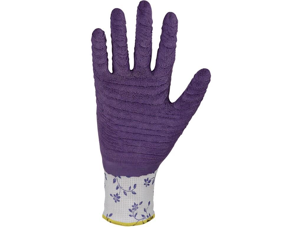 Gloves CXS CHENA: Knitted seamless gloves with print, palms and fingers coated to 3/4 with latex foam, antislip finish for firmer grip and better manipulation. Packed with blister…