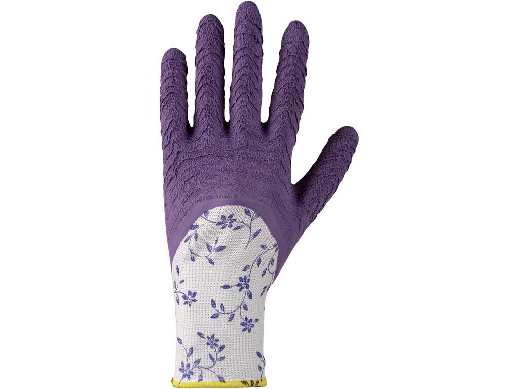 Gloves CXS CHENA: Knitted seamless gloves with print, palms and fingers coated to 3/4 with latex foam, antislip finish for firmer grip and better manipulation. Packed with blister…