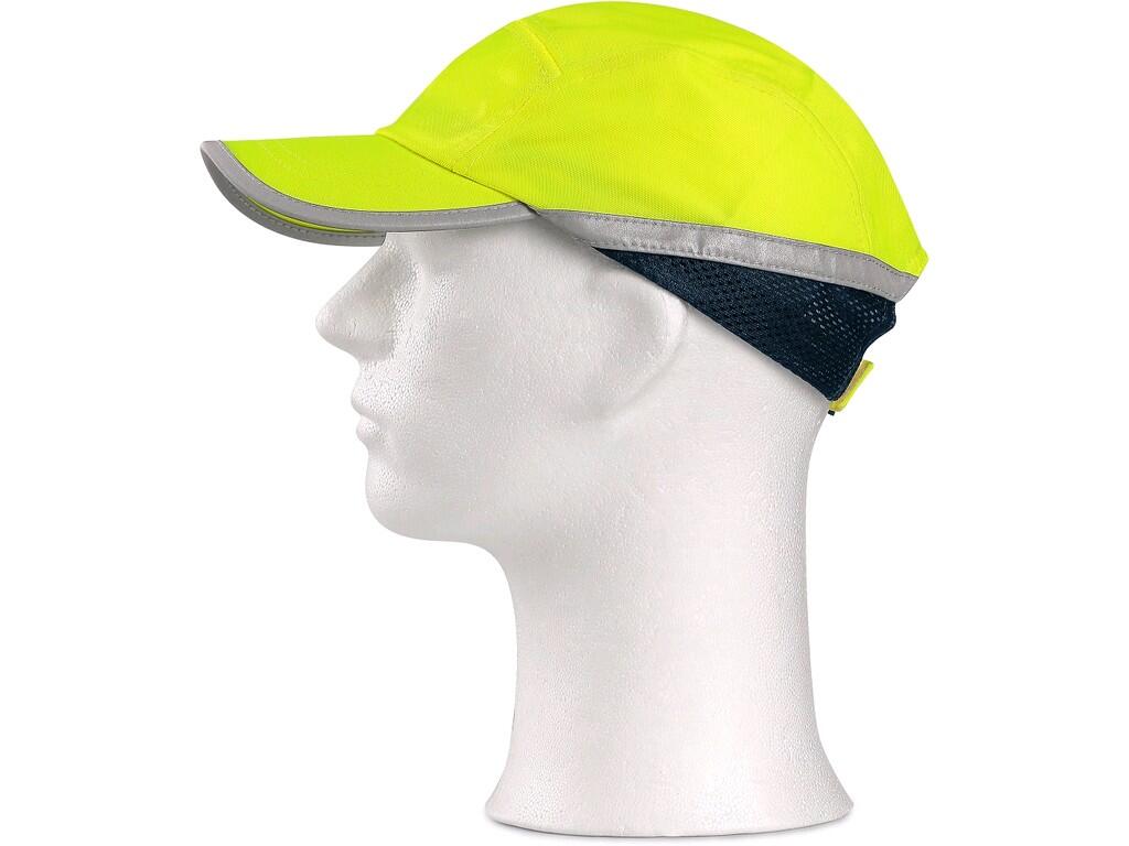 Cap CXS CRAN inner plastic SM923: Sporty type working cap. Reflective stripes for high visibility. Side mesh part. Strap with velro for size adjustment. Suitable for activities wh…