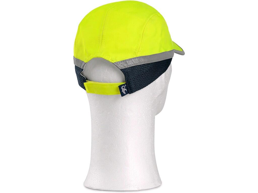 Cap CXS CRAN inner plastic SM923: Sporty type working cap. Reflective stripes for high visibility. Side mesh part. Strap with velro for size adjustment. Suitable for activities wh…