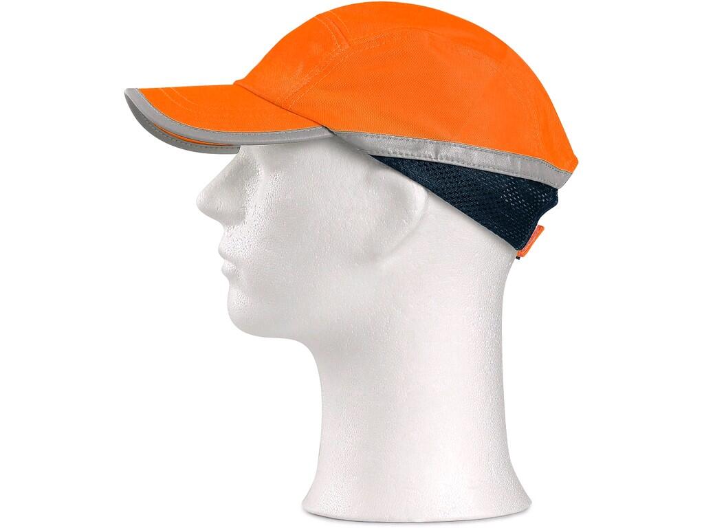 Cap CXS CRAN inner plastic SM923: Sporty type working cap. Reflective stripes for high visibility. Side mesh part. Strap with velro for size adjustment. Suitable for activities wh…