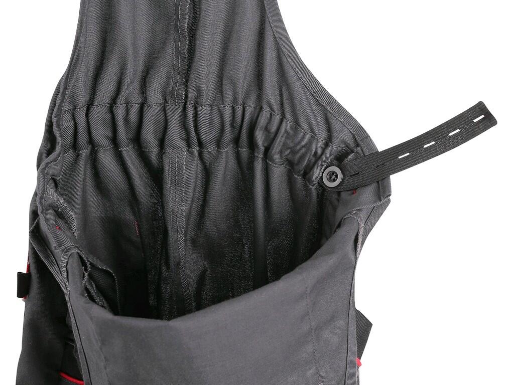 Bibpants CXS PHOENIX CASPER: Children’s trousers with bib made of lightweight material, chest zipper pocket, side button fastening, rubber with button for size adjustment at the b…