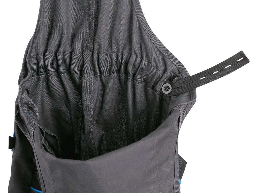 Bibpants CXS PHOENIX CASPER: Children’s trousers with bib made of lightweight material, chest zipper pocket, side button fastening, rubber with button for size adjustment at the b…