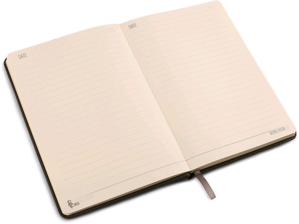 Notebook CXS grey: Hardcover CXS notebook, 96 sheets, size 121 x 174 mm, lined.