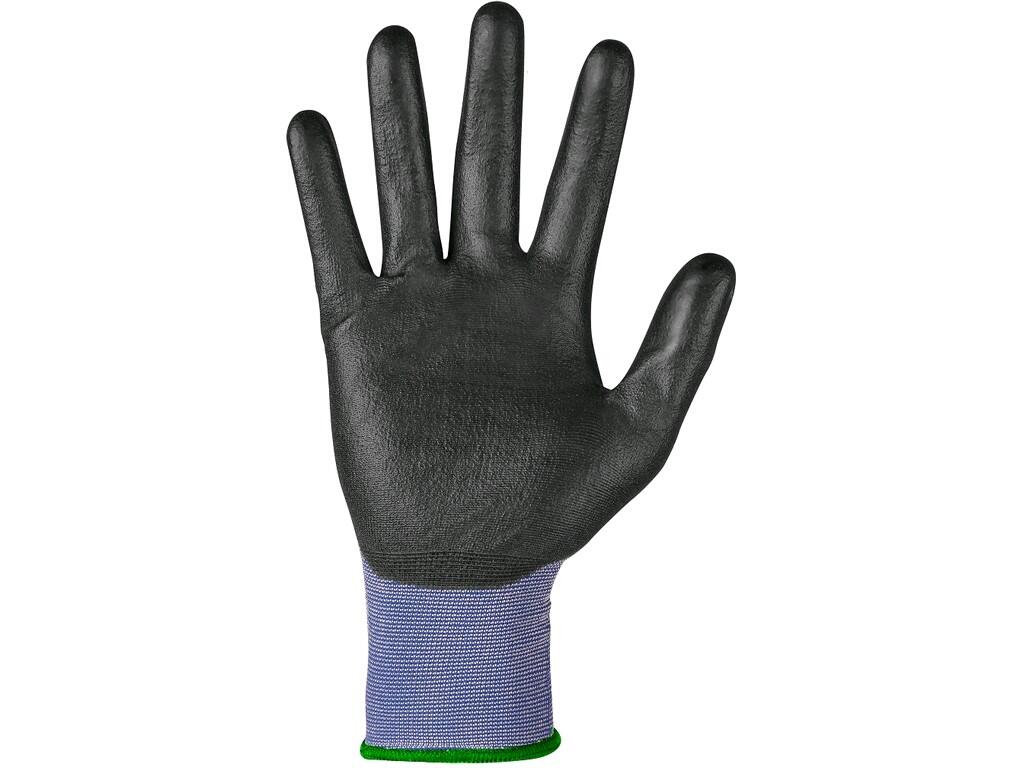 Gloves CXS TURI: Knitted seamless gloves with elastic cuff, palm and fingers coated by polyurethane. Light 18-gauge liner for greater flexibility and tactile sensitivity. Recommen…