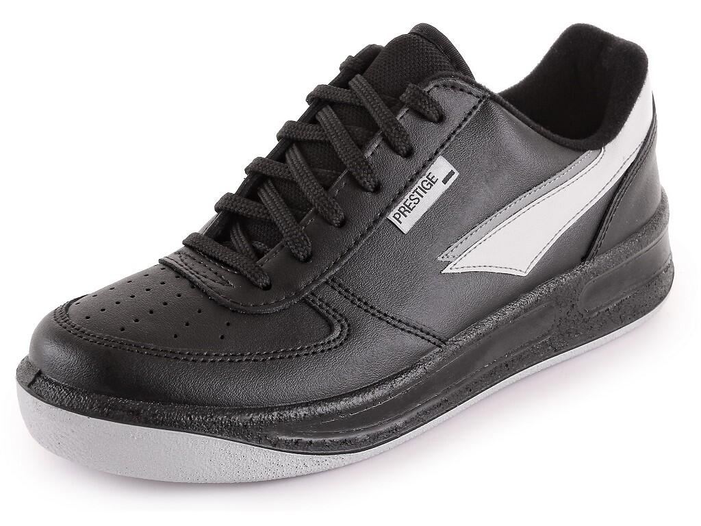 Low footwear PRESTIGE: Low footwear, leather, working and sporty. Material: natural quality leather upper, textile material lining, rubber, antislip outsole.