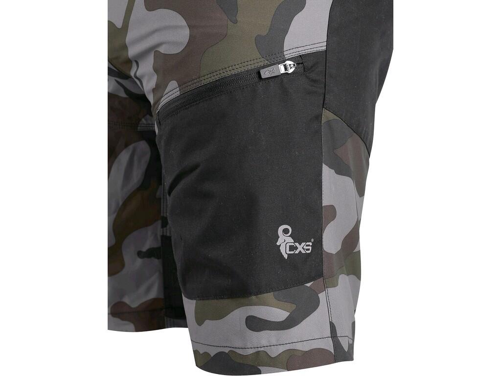 Shorts CXS DIXON: Men’s lightweight leisure shorts. Waist with side elastic bands, belt loops, 4 front pockets, back zipper pocket, reflective logo on the leg, inner waist with an…