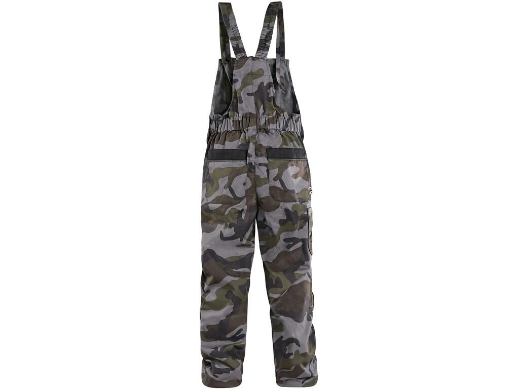 Bibpants CXS CAMO: Children’s camouflage trousers with bib, reinforced knees and seat for longer life-time. Waist with buttons and elastic band in the back, elastic braces in the…