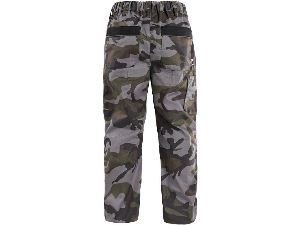 Trousers CXS CAMO: Children’s camouflage trousers with reinforced knees and seat for longer life-time. Waist with belt loop and elastic band in the back, front and back pockets, s…